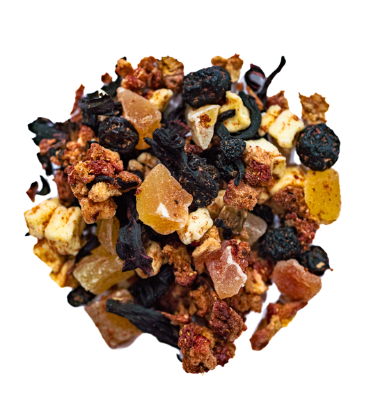 Cotton Candy Loose Leaf Tea from Wonderland Tea Co isolated on a white background. Premium loose leaf tea.