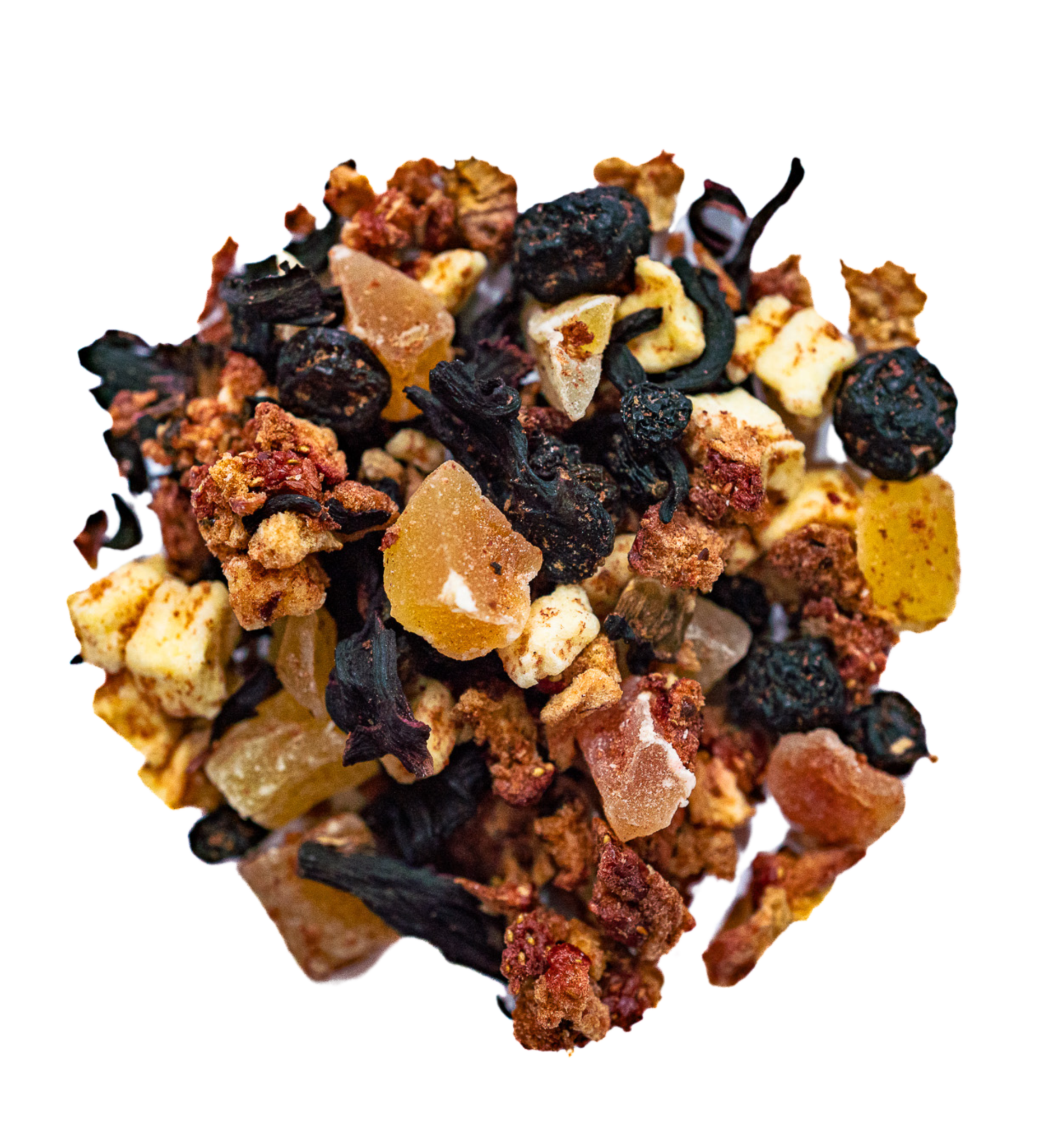 Cotton Candy Loose Leaf Tea from Wonderland Tea Co isolated on a white background.  Premium loose leaf tea. 